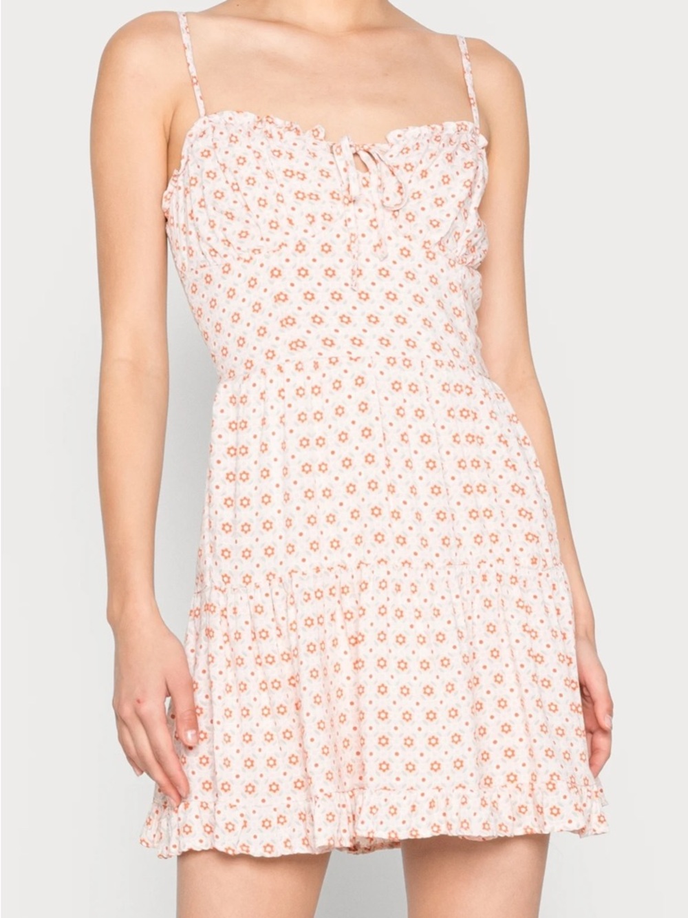 Hollister Light Pink Floral Tie-Front Mini Dress - Picture 3 of 11